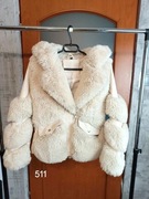 Sztuczne futerko z kapturem roz S 