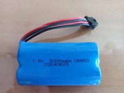 NOWY Akumulator 18650 bateria RC wtyczka SM 4Pin 7,4v 5000mAh