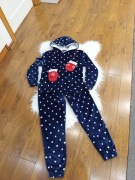 Ciepły dres piżamka z motywem świątecznym 8-10 lat