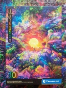 puzzle Clementoni, Psychodelic Jungle Sunrise, 500, używane, kompletne