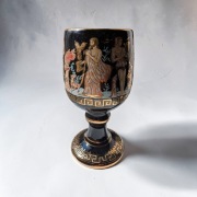 Kielich pucharek motyw antyczna Grecja złocony 24 K