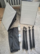 Zestaw 2 softboxy i 4 statywy z żarówkami