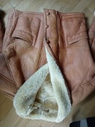 Kurtka skórzana kożuch XL pilotka ramoneska skóra owcza shearling sheepskin