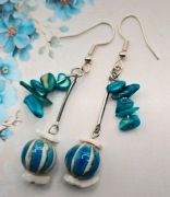 Porcelanowe kolczyki masa perłowa muszelki handmade