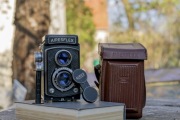 Ariesflex 75mm f3.5  TLR 6x6 średni format 120 futerał 