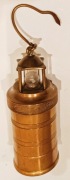 Stara gornicza lampa naftowa benzynowa mosiężna miniatura R20 kopalniana $$