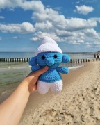 Smerf pluszak maskotka szydełko rękodzieło 