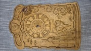 Drewniana rzeźbiona ręcznie "aplikacja- front do zegara