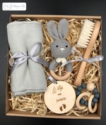 Prezent w pudełku dla dziecka wyprawka noworodek 