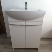 **KOMPLET łazienkowy**biała szafka stojąca + umywalka + BATERIA chrom