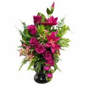 Kompozycja nagrobna do wazonu grób cmentarz bordowa amarant