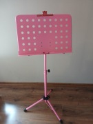 Rożowy pulpit na nuty EastRock składany statyw