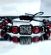 BRANSOLETKA RUNA GEBO MIŁOŚĆ KAMIEŃ RUBIN AGAT GRANAT WYMIAR DAMSKA MĘSKA 