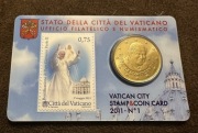 Coin Card Watykan - Jan Paweł II 50 Euro cent i znaczek 2011