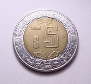 Meksyk 5 peso 2006 BIMETAL