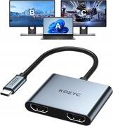 Adapter KOZYC K2AD12UH z USB C - 2xHDMI 4K@60 Hz