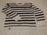 Biały sweter w paski - M - mixkolor