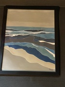 Malowana farbami akrylowymi abstrakcja w ramie