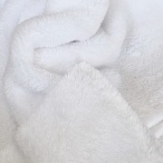 Dzianina w kolorze białym na szlafroki, koce typu Luna dwustronna