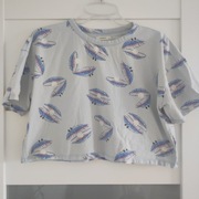 Reserved luźna krótka bluzka t-shirt oversize M ostrygi