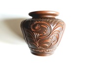 Wazon gliniany ręcznie zdobiony