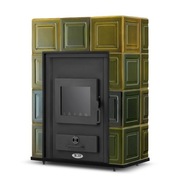 Piec kominek koza kaflowy ceramiczny SEVILLA z płaszczem wodnym kocioł CO