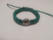 Bransoletka ze sznurka makrama medalik św Benedykt