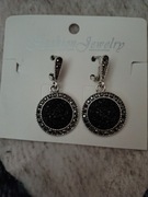 Nowe kolczyki czarne wiszące błyszczące kod89