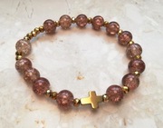 Różaniec bransoletka dziesiątka brązowa hematyt 