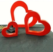 Dekoracja walentynkowa serce drewniane zestaw