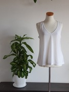 Biała koszulka bez rękawów Sinsay S