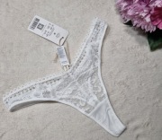 Scandale eco lingerie, białe koronkowe majtki, stringi, rozmiar M NOWE