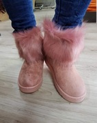 Buty EMU z futerkiem pudrowy róż