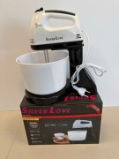Mikser ręczny ze stojakiem i miską Silver Love 7 prędkości – nowy
