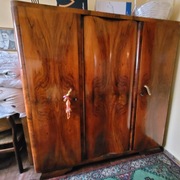 Szafa sypialna dębowa fornir orzech włoski lata 50 art deco PRL