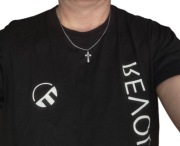 Naszyjnik męski pancerka 55 cm 3 mm + krzyżyk 2,5 x 1,5 cm – czarne pudełko