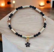 Bransoletka kamienie naturalneturmalin cytryn hematyt zawieszka 