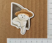 Naklejka - scrapbook -  kot w kapeluszu