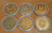 2 złote GN - 2000 - 2005 - 2007 - 2012 - 6 sztuk w kapslach