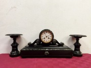 ZEGAR KOMINKOWY + 2 KOLUMNY marmur