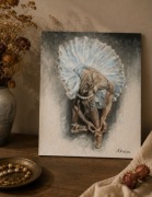 Oryginalny obraz olejny baleriny Baletnica ballerina