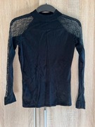 Orsay sweter czarny S 36 koronka bluzka sweterek