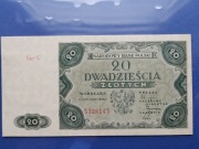 20 złotych 1947r seria C  Stan piękny!