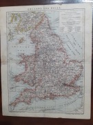 Stara mapa Anglii i Walii z 1908 roku