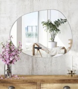 Asymetryczne lustro ścienne, asymetryczne, dekoracyjne, samoprzylepne HD