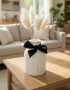 Wazon na suszone kwiaty 10 cm – dekoracyjny wazonik, rękodzieło, gips 