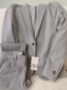 Nowy H&M Zara Benetton Okaidi marynarka+ spodnie chłopięce 152 szarość 