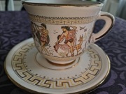 Filiżanka spodek motyw grecki Inias 24 gold 