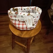 Koszyk/chlebak materiałowy na pieczywo  kratka świąteczny