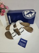 Birkenstock Arizona 40 białe narrow fit
